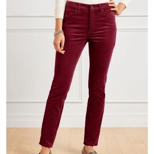 Talbot's Stretch Velveteen Corduroy Straight Leg Pants in Shiraz Red Size 2